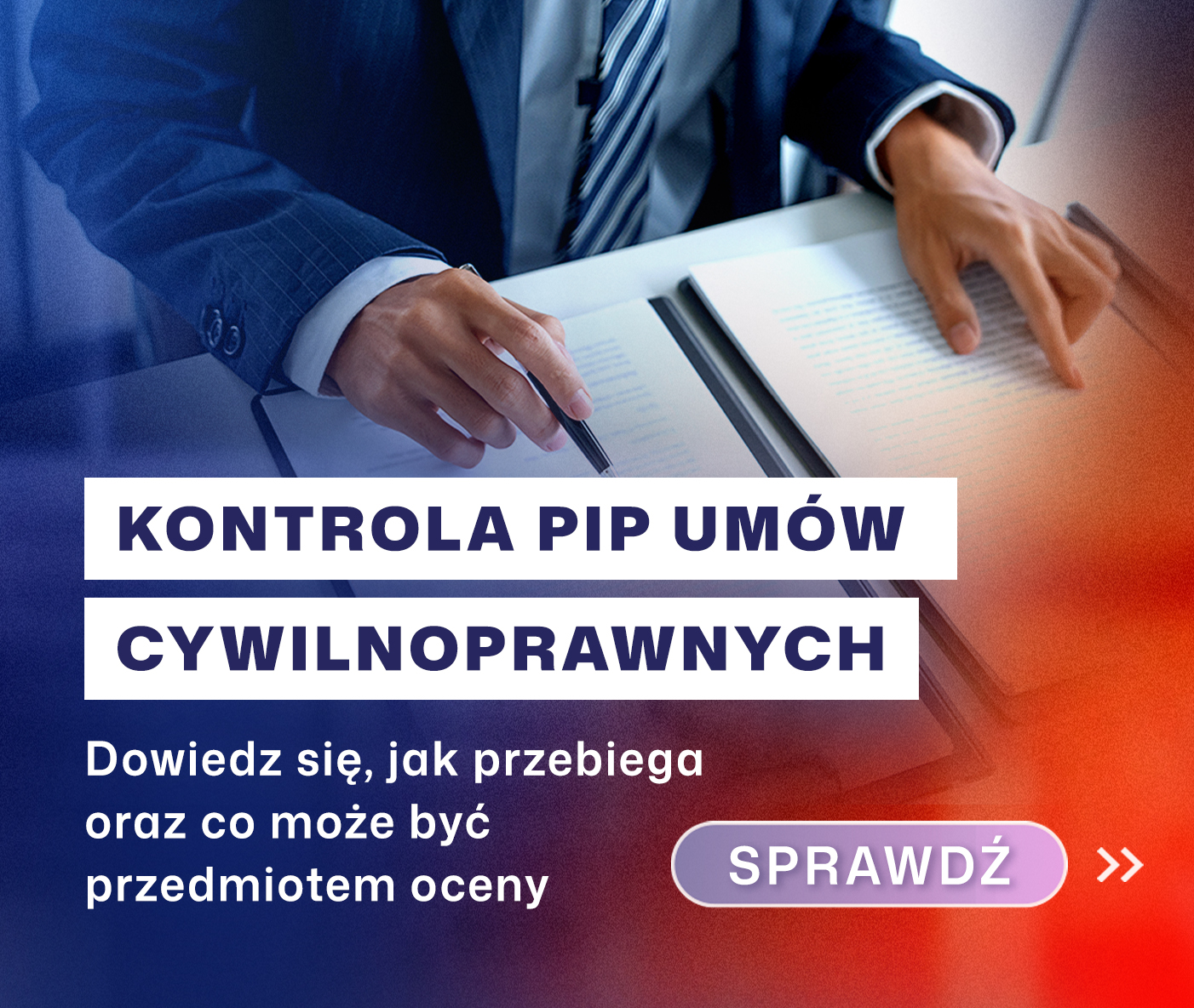 Baner graficzny - Kontrola PIP umów cywilnoprawnych po zmianach przepisów